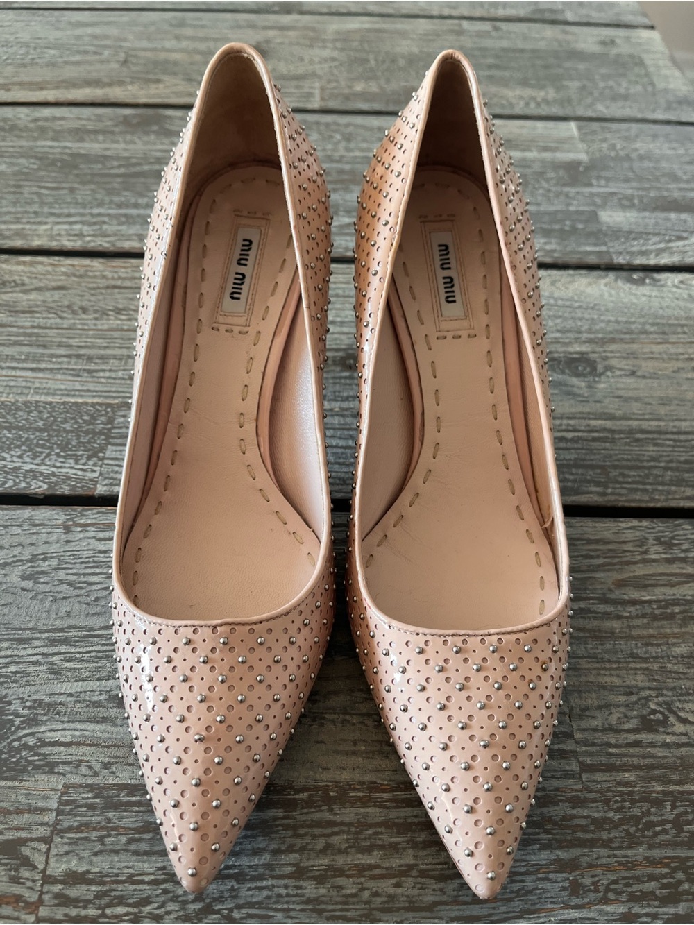 MIU MIU studded heels, size EU 39.5.